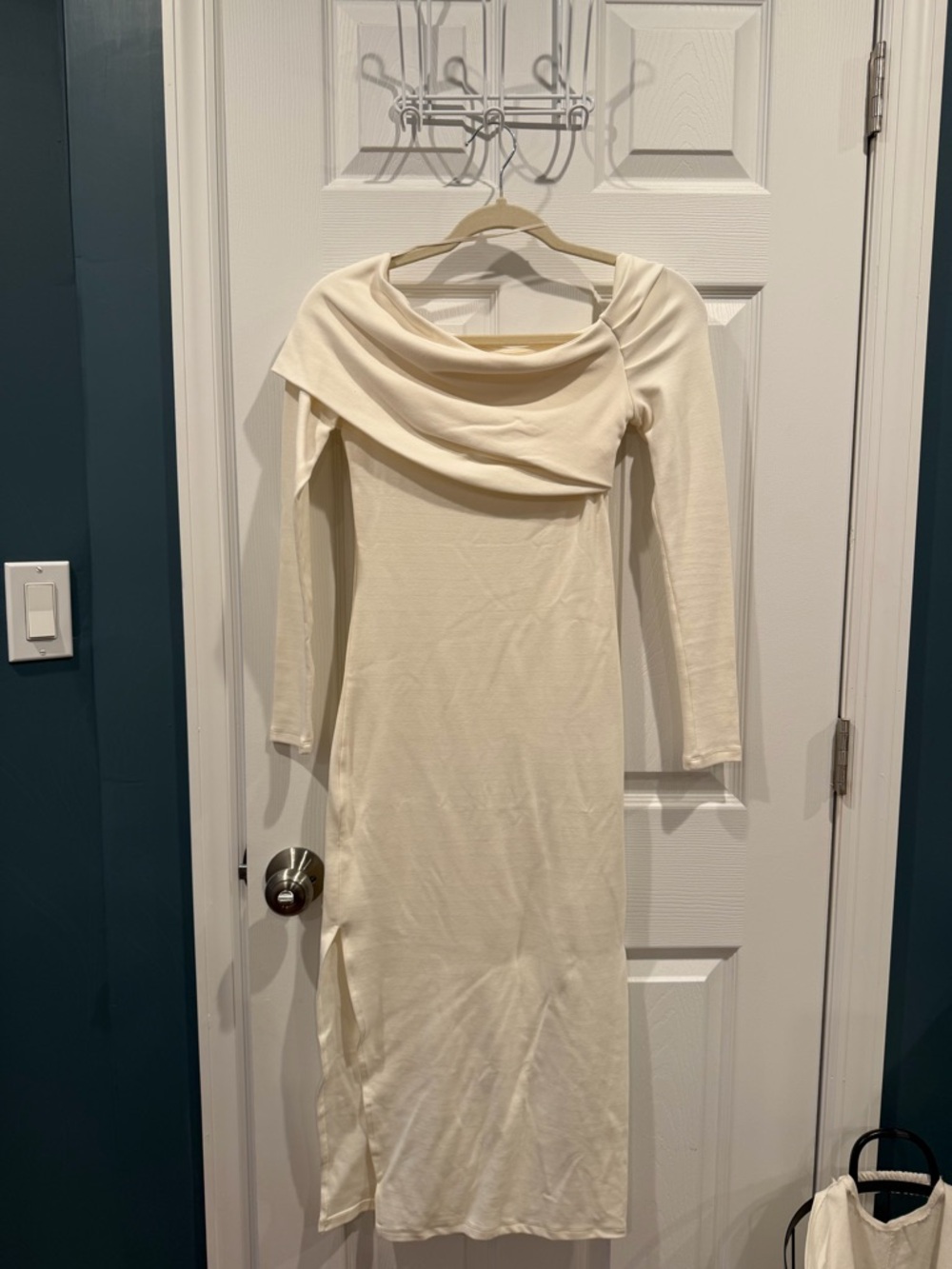Altar'd State Cream Off-Shoulder Maxi Dress
